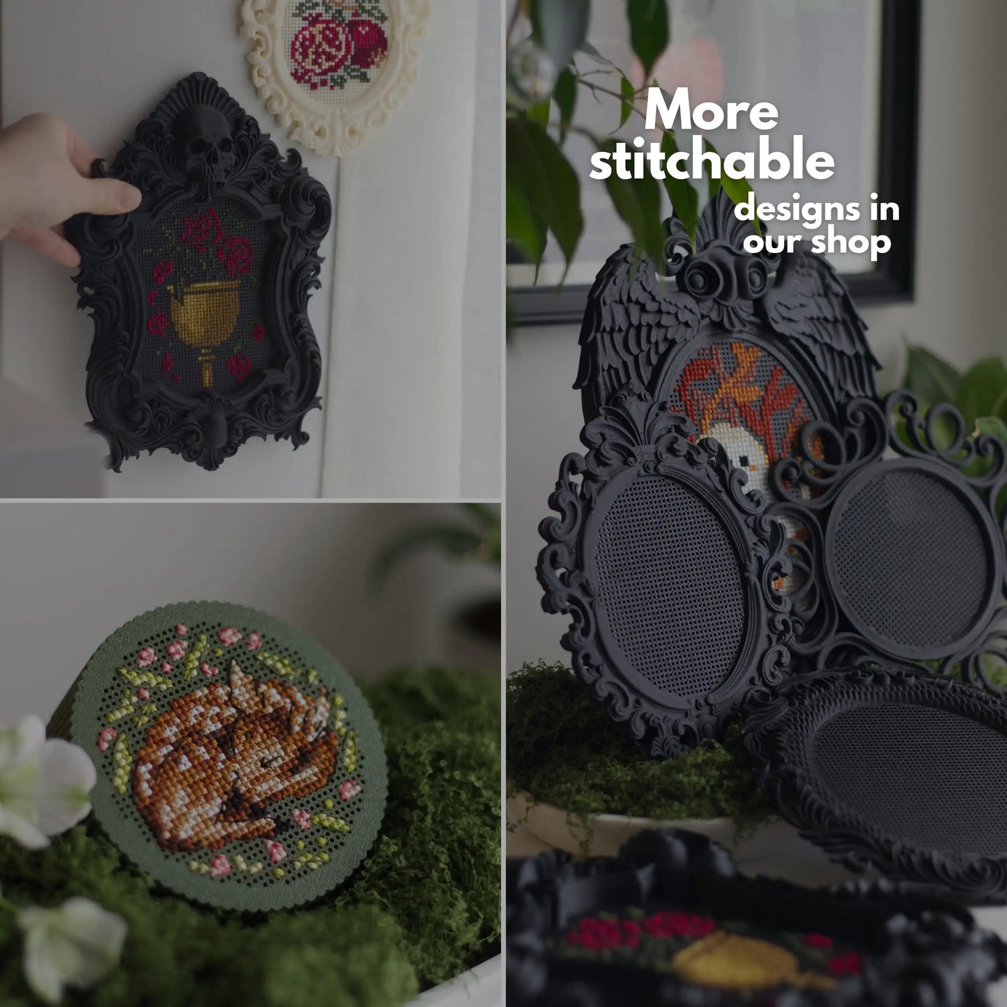 Gothic Skull Cross Stitch Frame – Stitchable Embroidery Frame