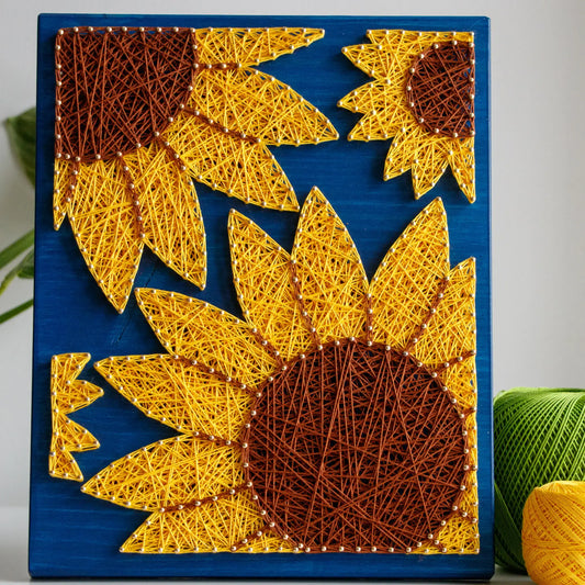 String Art Pattern - Sunflower Trio