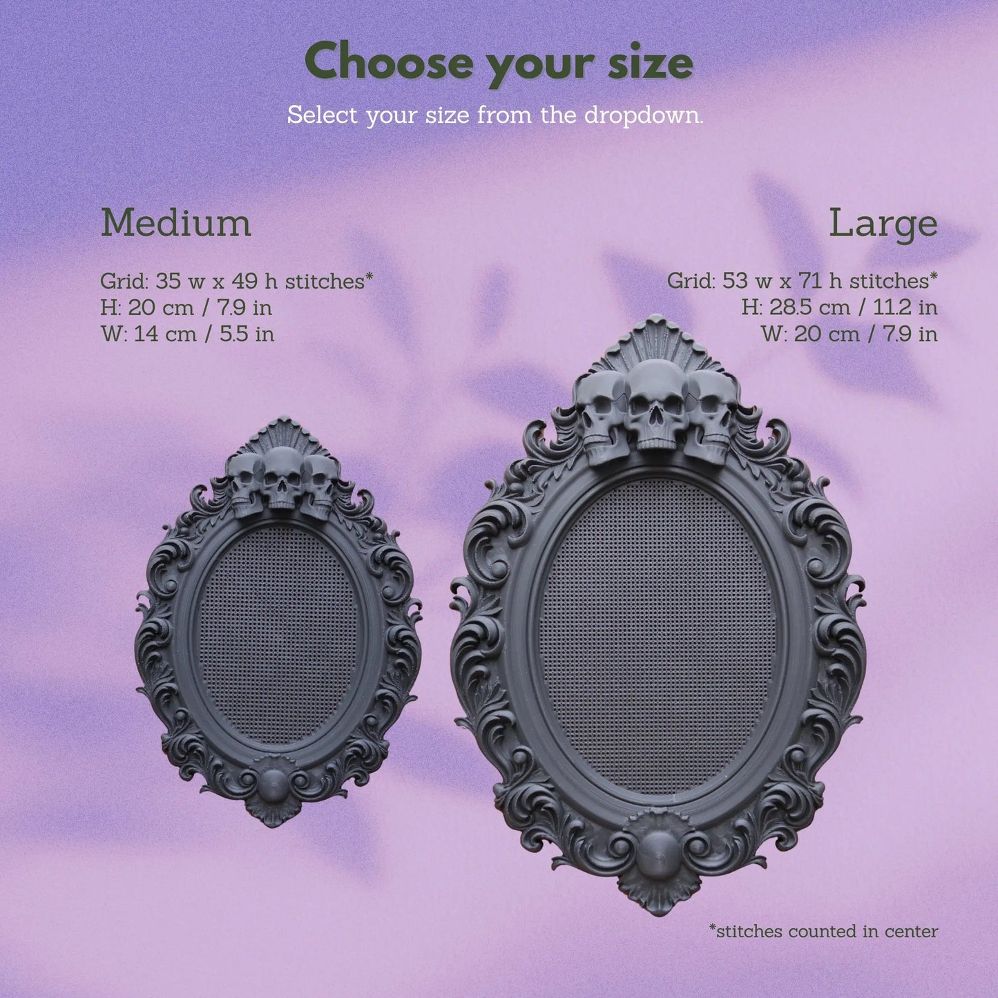 Gothic Skull Cross Stitch Frame – Stitchable Embroidery Frame