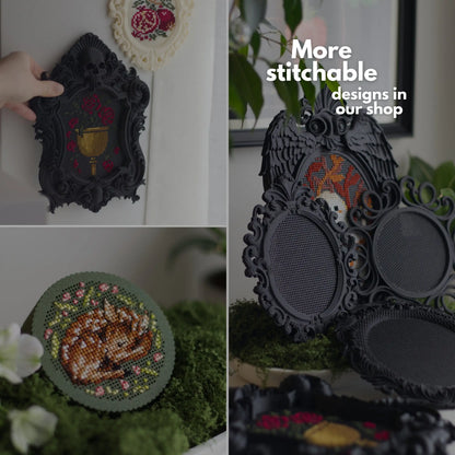 Gothic Skull Cross Stitch Frame – Stitchable Embroidery Frame