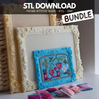 Rectangle Cross Stitch Frame STL Files (Small + Large Bundle) – 3D Print Stitchable Embroidery Frame