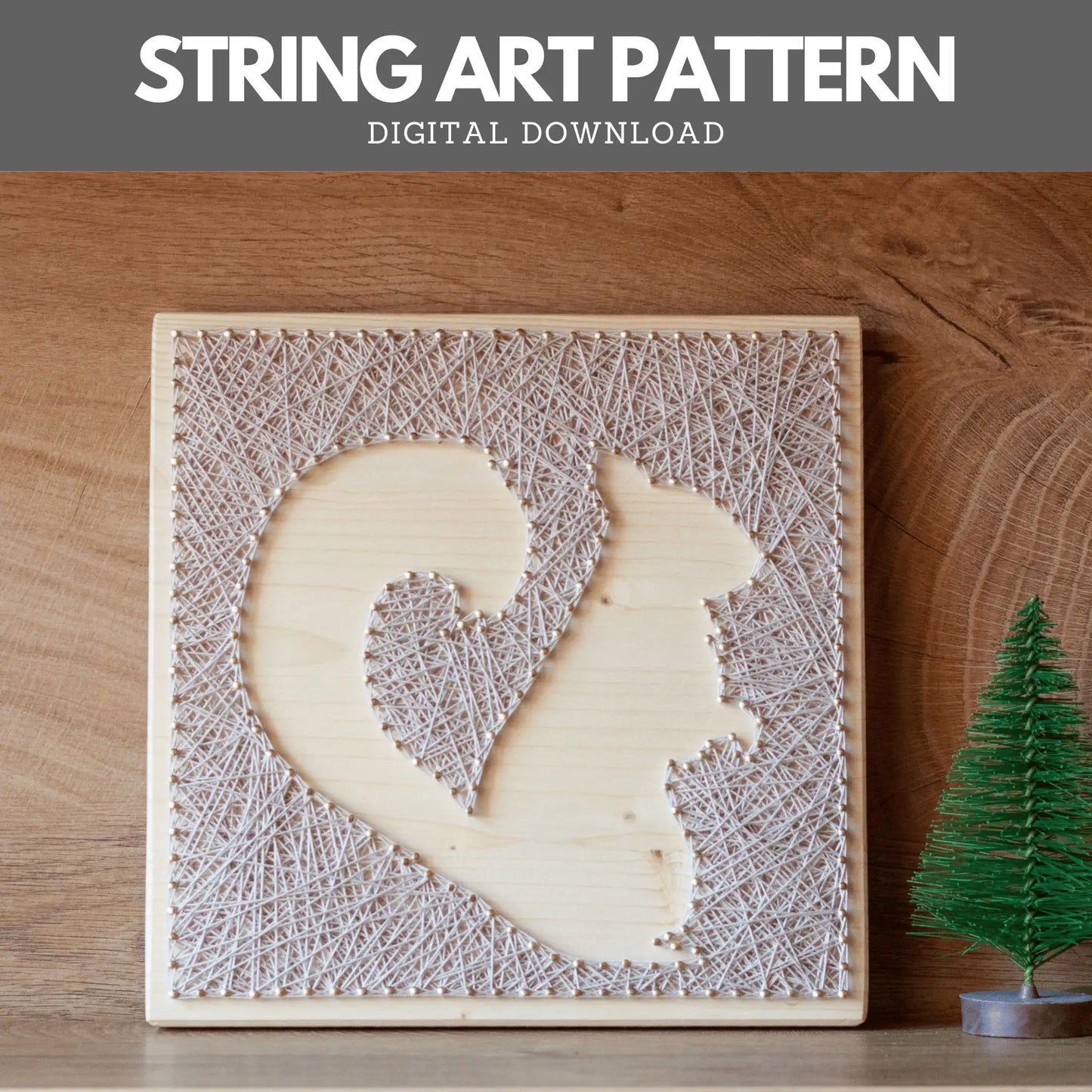 String Art Pattern - Squirrel Silhouette