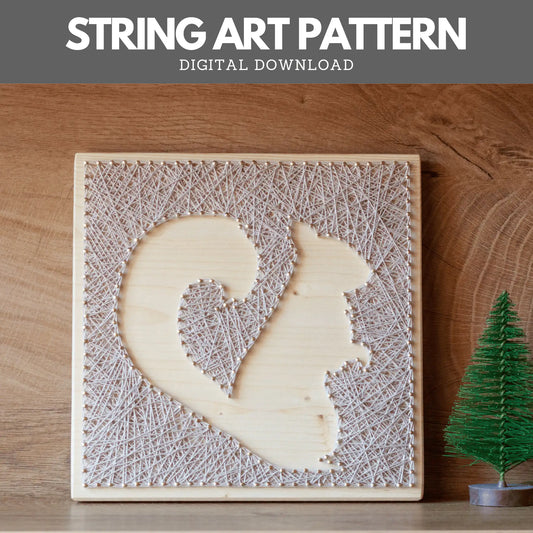 String Art Pattern - Squirrel Silhouette