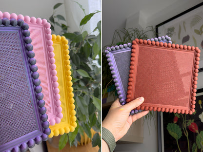 Stitchable bubble cross stitch frame you stitch directly into, no hoop or fabric needed