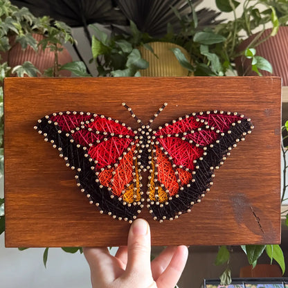 Butterfly string art pattern with printable design and instructions.