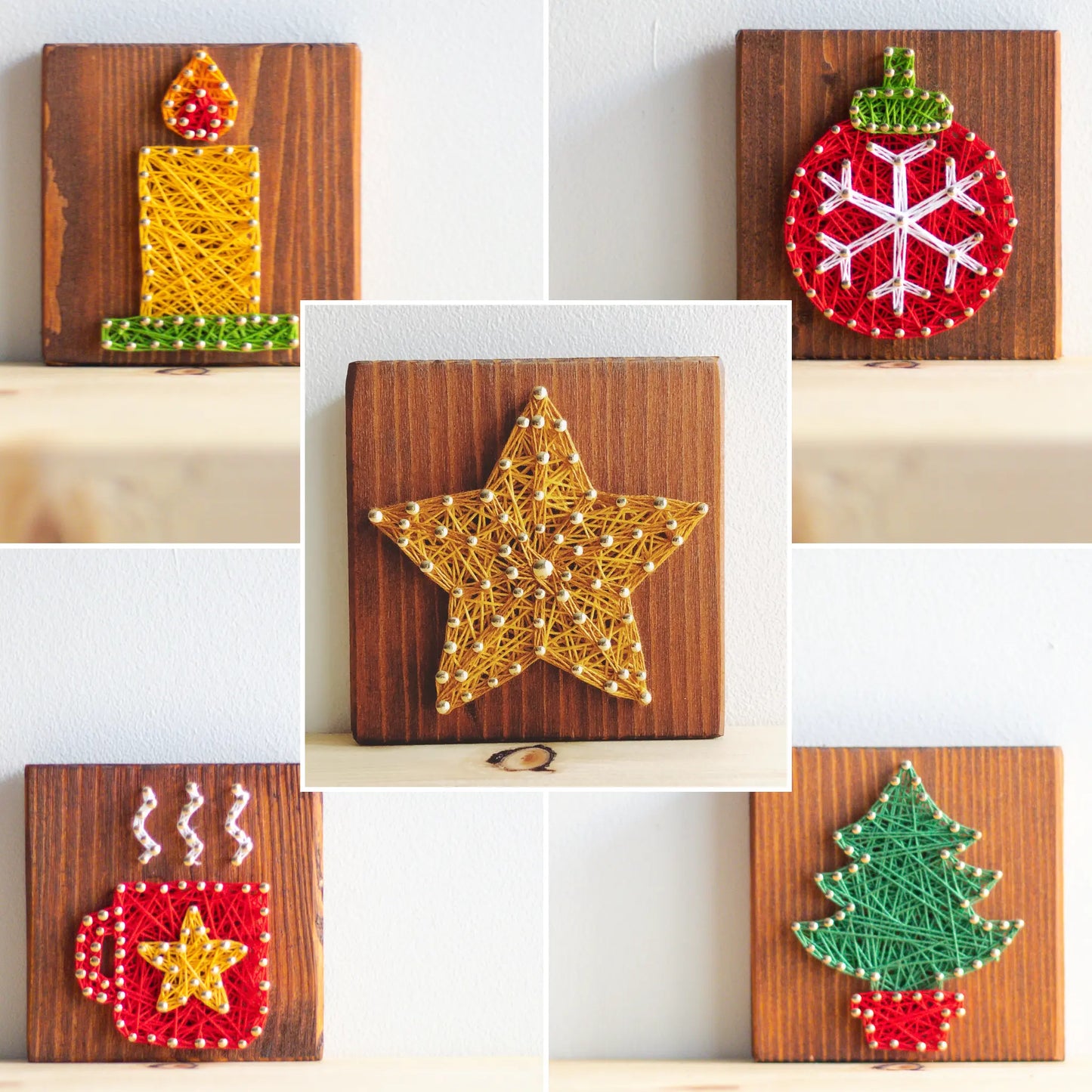 String Art Pattern - Set of Small Christmas Signs