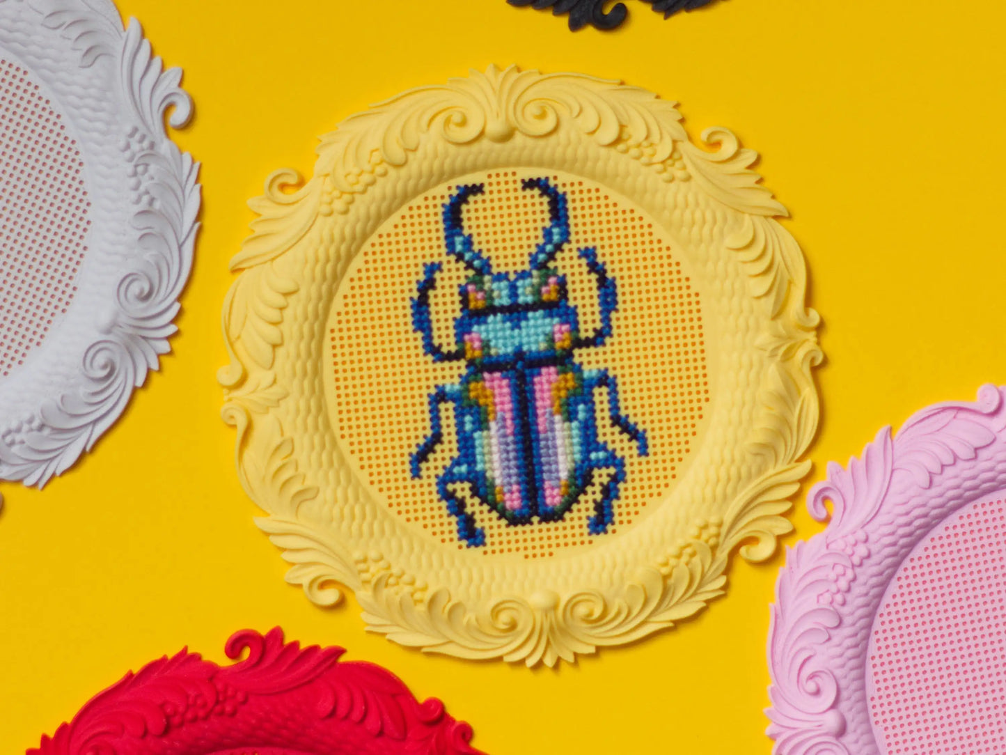 Cross Stitch Frame – Round Stitchable Cross Stitch Frames, Blank Display Bases