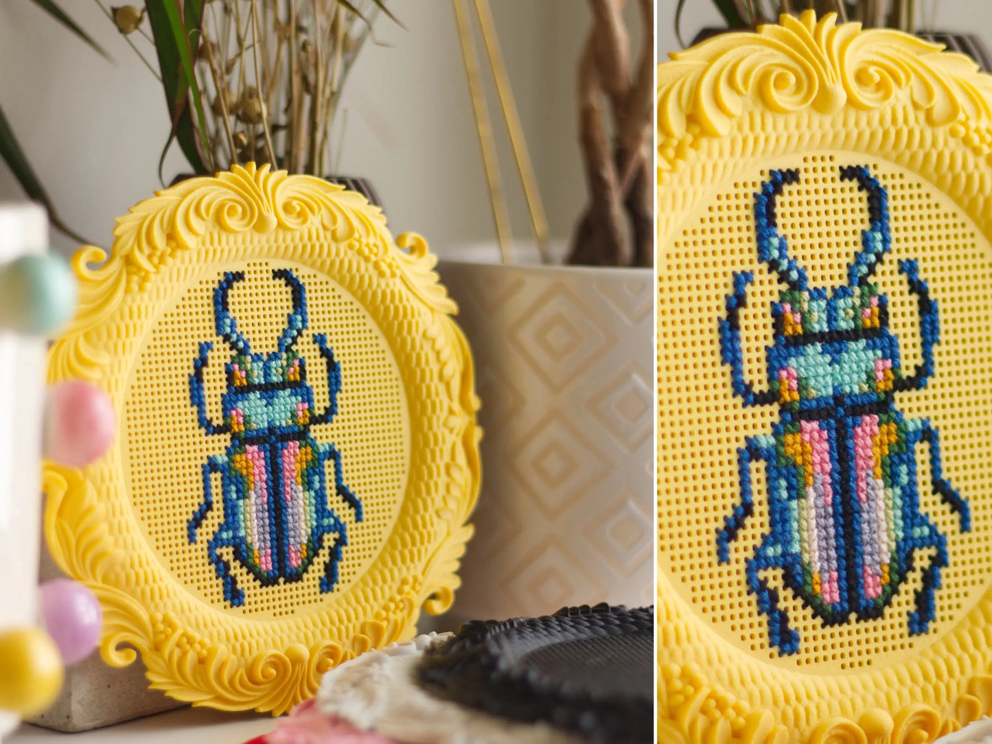 Cross Stitch Frame – Round Stitchable Cross Stitch Frames, Blank Display Bases