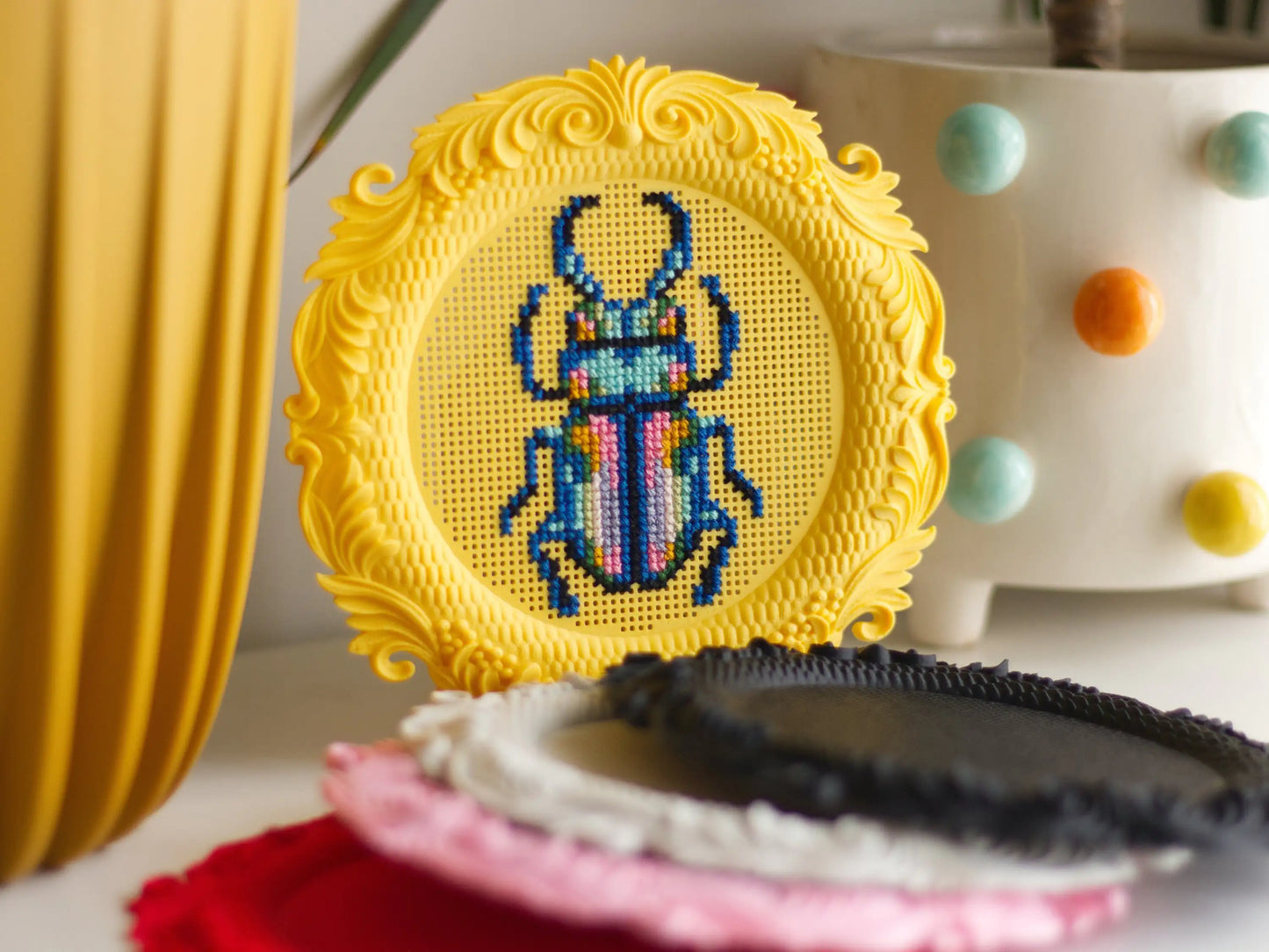 Cross Stitch Frame – Round Stitchable Cross Stitch Frames, Blank Display Bases