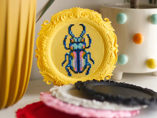 Cross Stitch Frame – Round Stitchable Cross Stitch Frames, Blank Display Bases