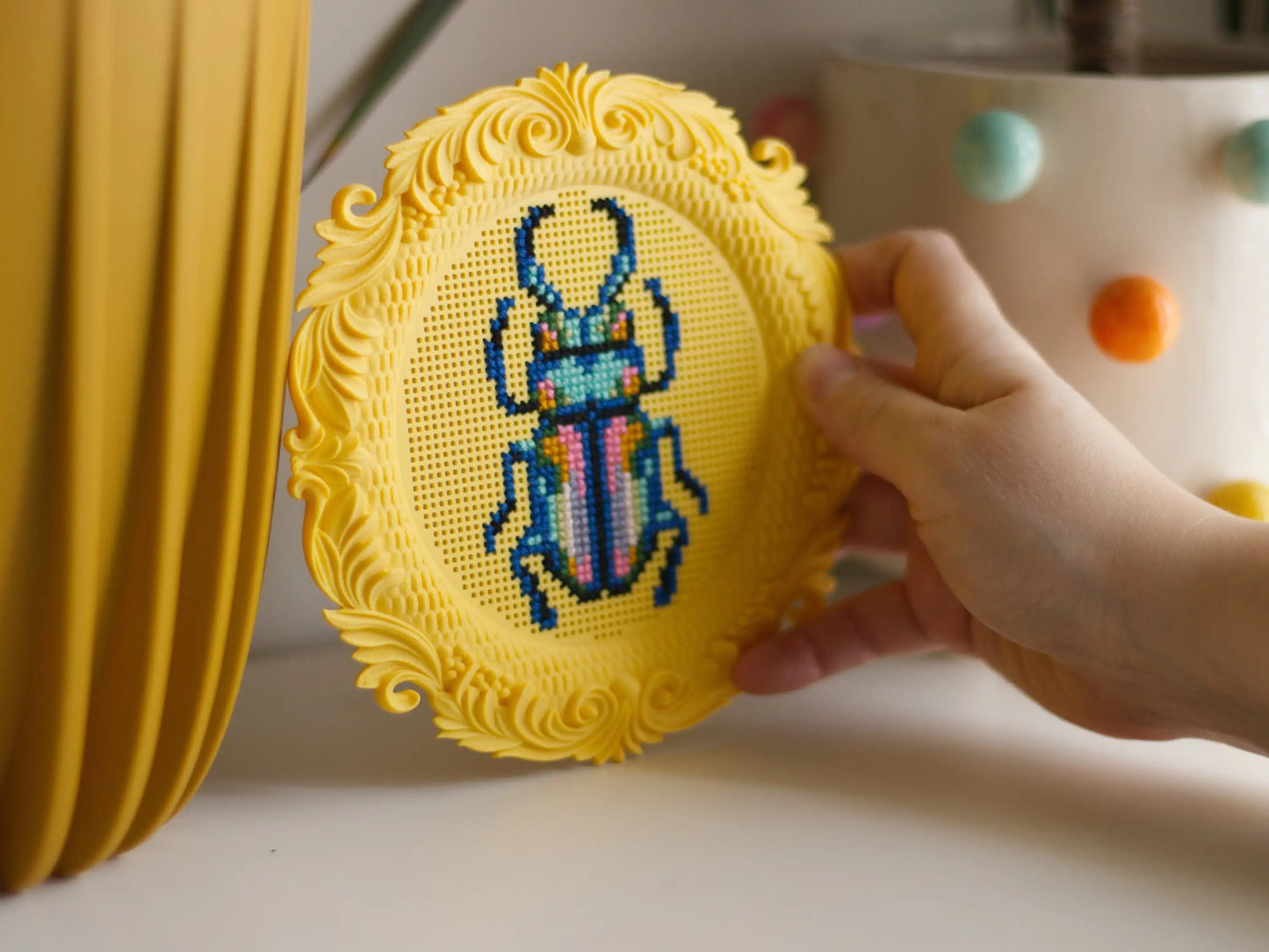 Cross Stitch Frame – Round Stitchable Cross Stitch Frames, Blank Display Bases