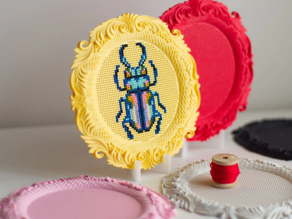 Cross Stitch Frame – Round Stitchable Cross Stitch Frames, Blank Display Bases