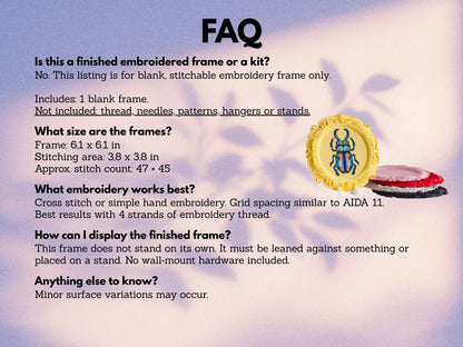 Cross Stitch Frame – Round Stitchable Cross Stitch Frames, Blank Display Bases