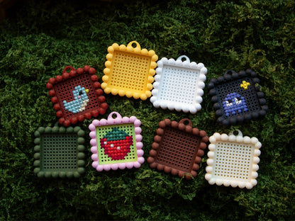 Cross Stitch Keychain Blanks with Clip-In Back