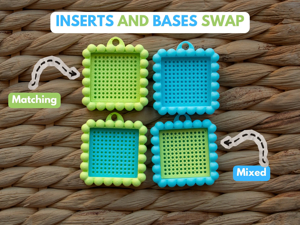 Cross Stitch Keychain Blanks with Clip-In Back