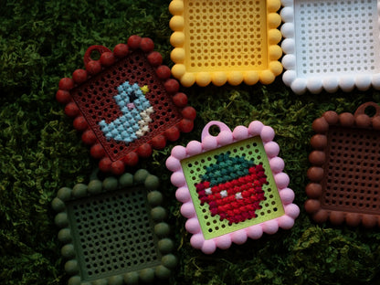 Cross Stitch Keychain Blanks with Clip-In Back