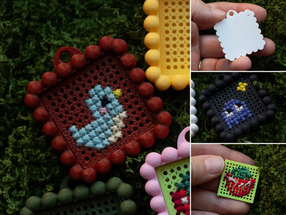 Cross Stitch Keychain Blanks with Clip-In Back