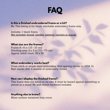 Cross Stitch Frame – Round Stitchable Cross Stitch Frame