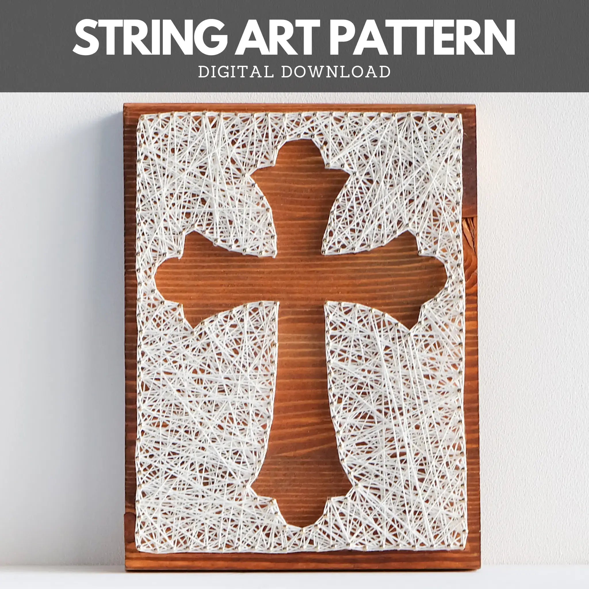 Cross String Patern String Art Pattern - Cross | Easy Printable Template