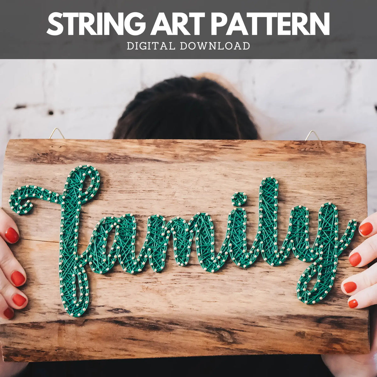 String Feamilly String Art Pattern - Family | DIY Printable Template