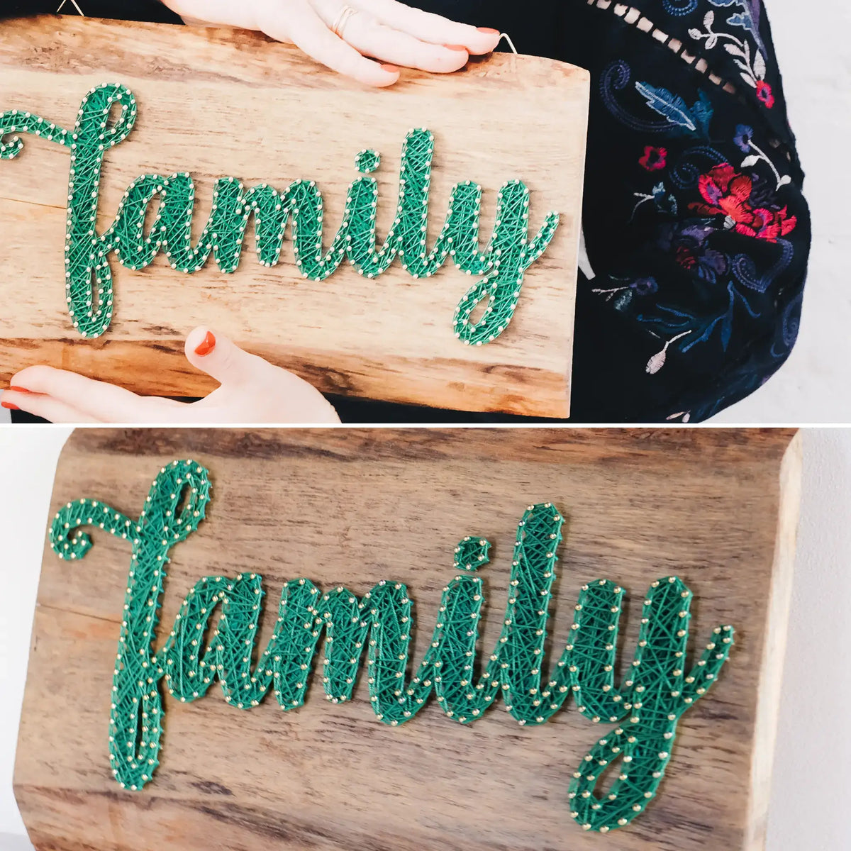 String Family Craft String Art Pattern - Family | DIY Printable Template