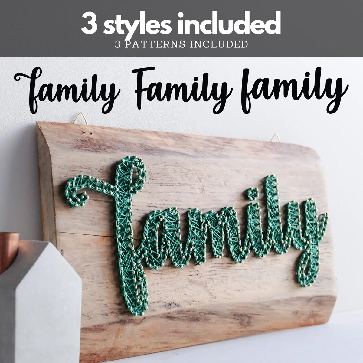 String Color Family String Art Pattern - Family | DIY Printable Template