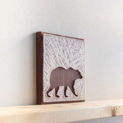 String Art Pattern - Bear Silhouette