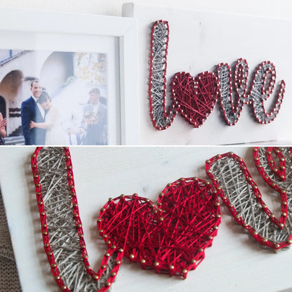 String Art Pattern - Love with Heart | Easy DIY Design