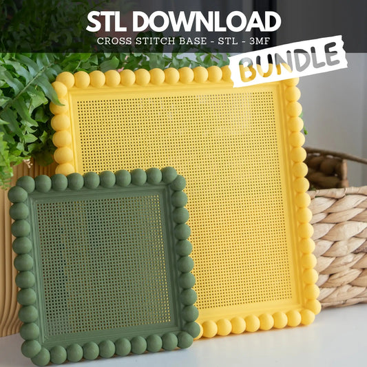 Bubble cross stitch frame STL bundle - small and large 3D printed stitchable embroidery frames