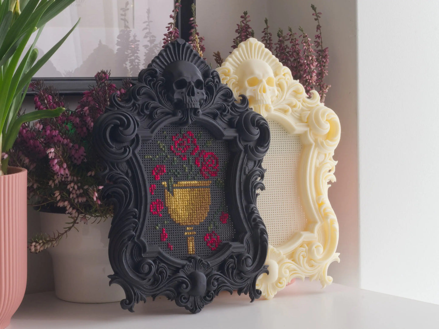 Gothic Skull Cross Stitch Frame STL – Commercial License