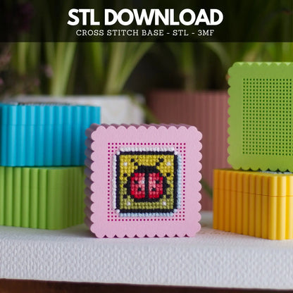 Mini cross stitch box STL file for 3D printing with stitchable perforated lid