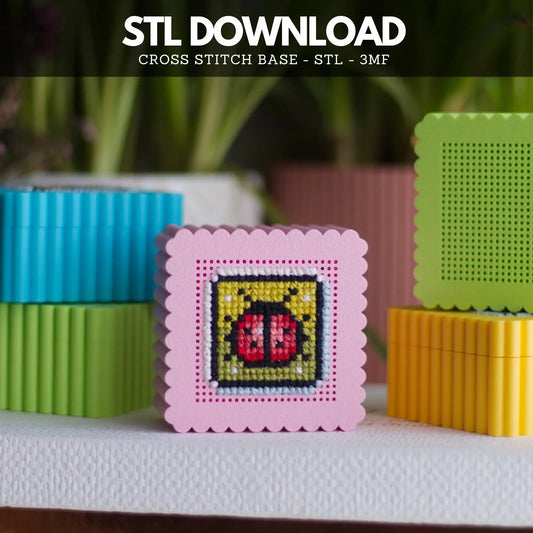 Mini cross stitch box STL file for 3D printing with stitchable perforated lid