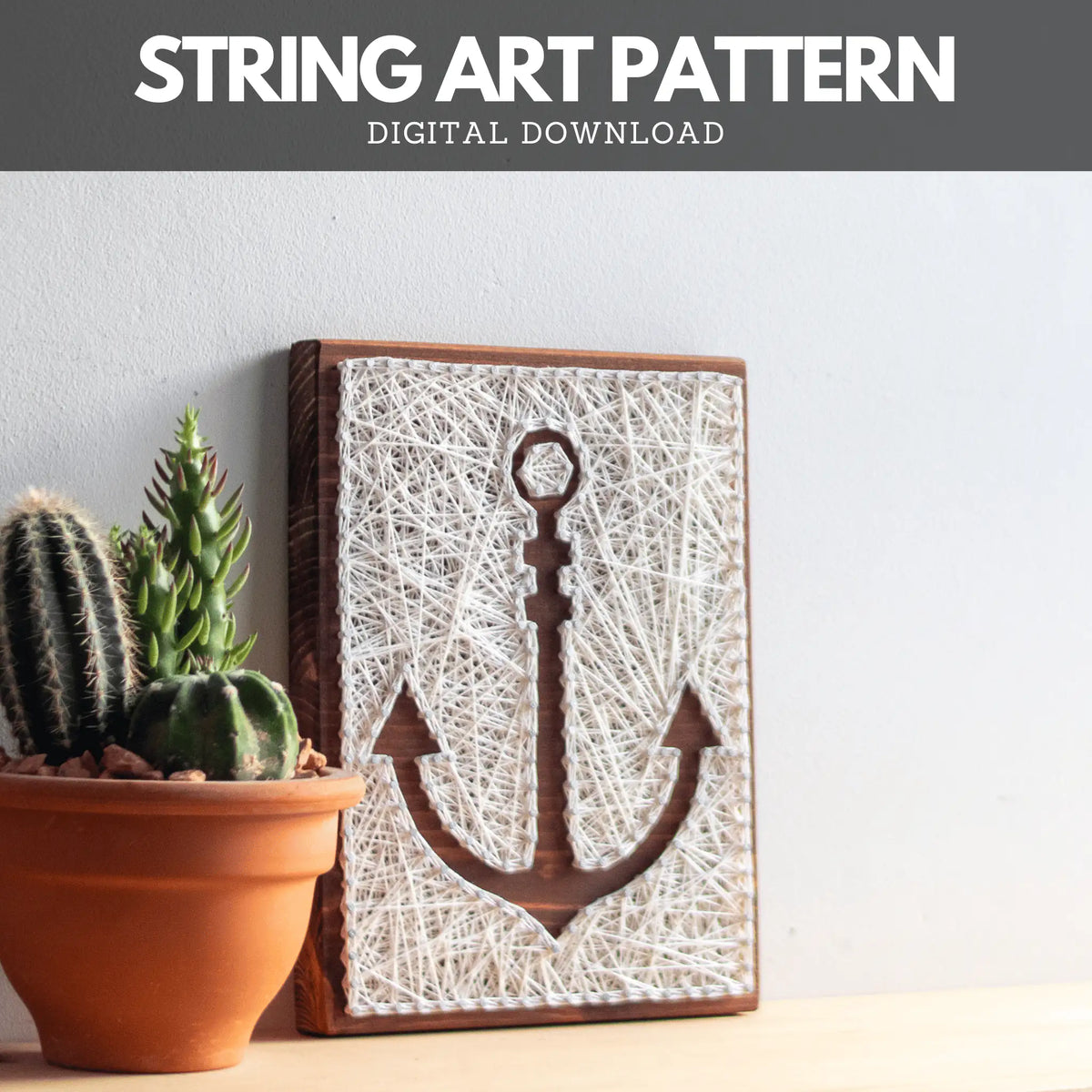 Anchor String String Art Pattern – Anchor Silhouette