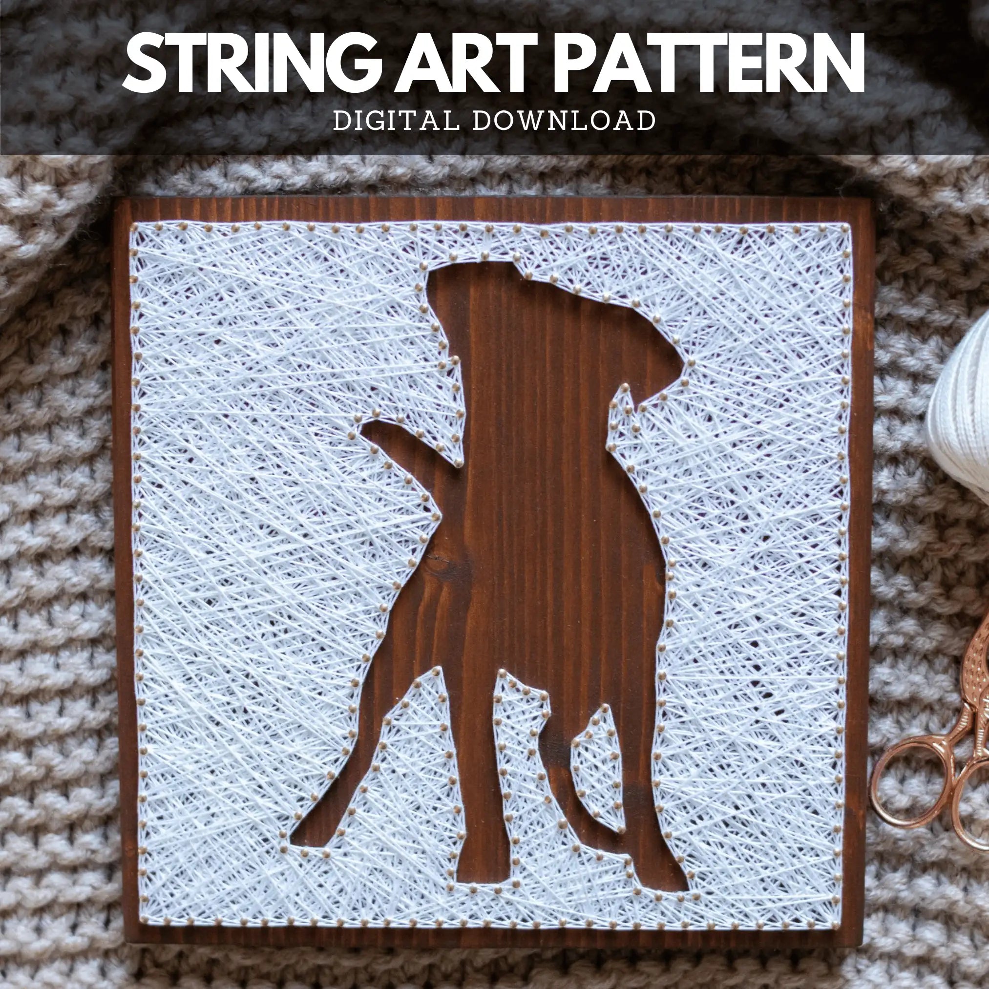 String Art Pattern – Dog Silhouette