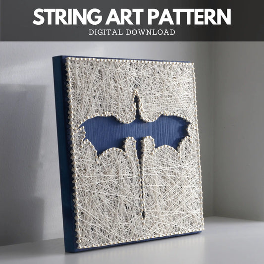 String Art Pattern - Dragon Silhouette