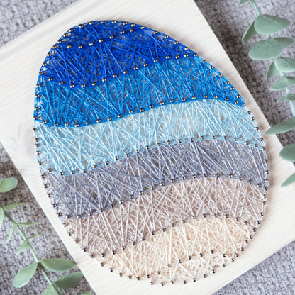 String Art Pattern - Easter Egg with Stripes