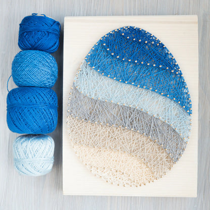 String Art Pattern - Easter Egg with Stripes