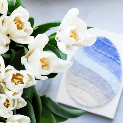 String Art Pattern - Easter Egg with Stripes