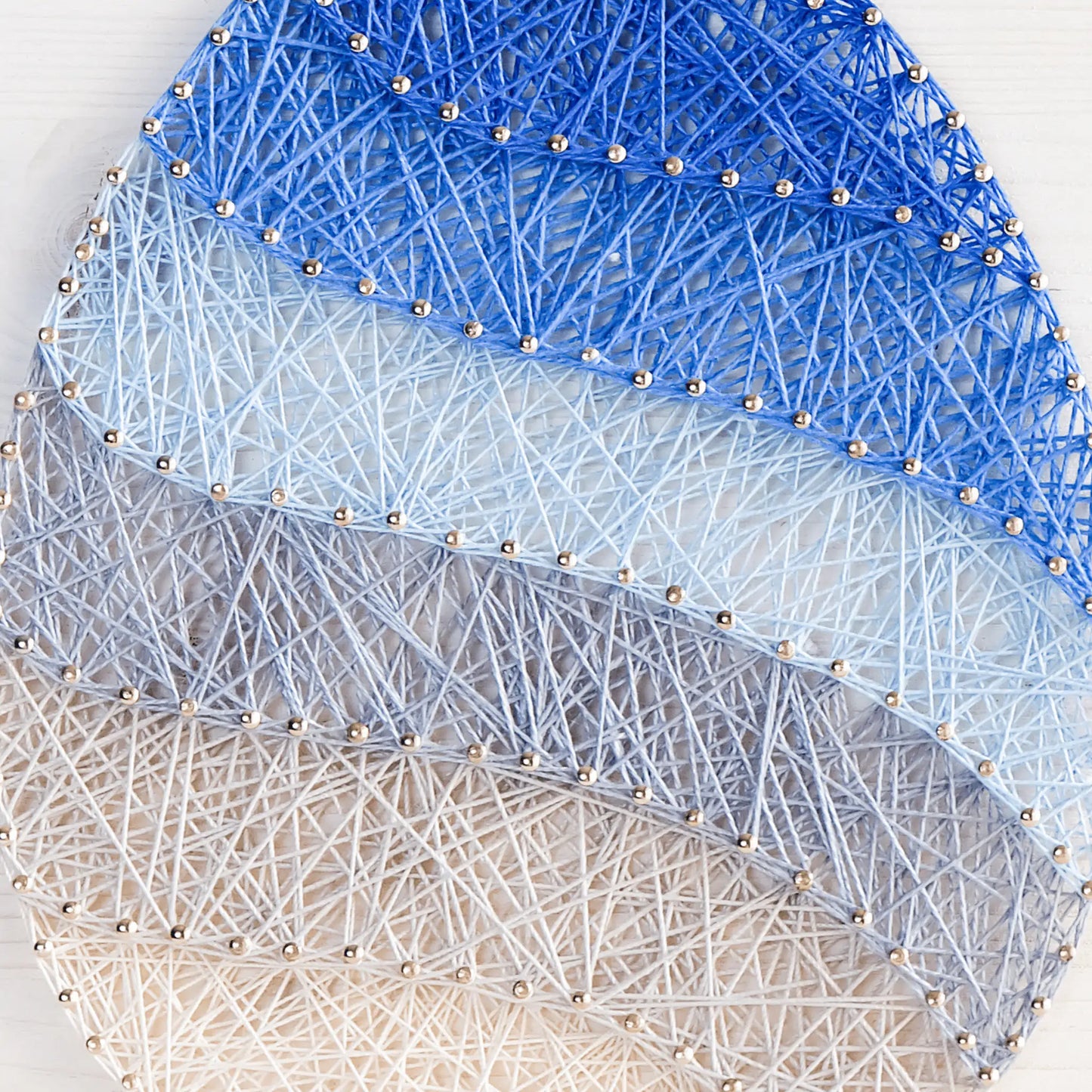 String Art Pattern - Easter Egg with Stripes