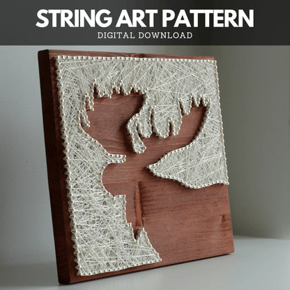 String Art Pattern - Moose Silhouette