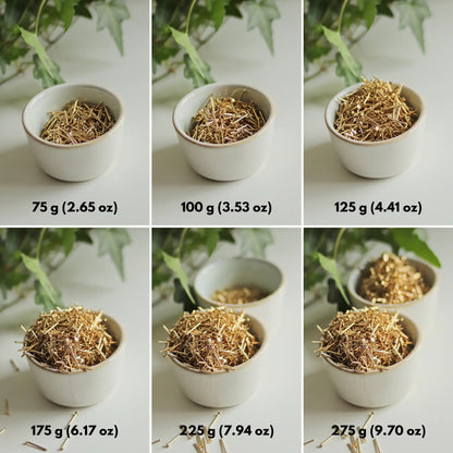 String art nails shown in different pack sizes, labeled in grams and ounces — 75 g to 275 g options for DIY craft projects.