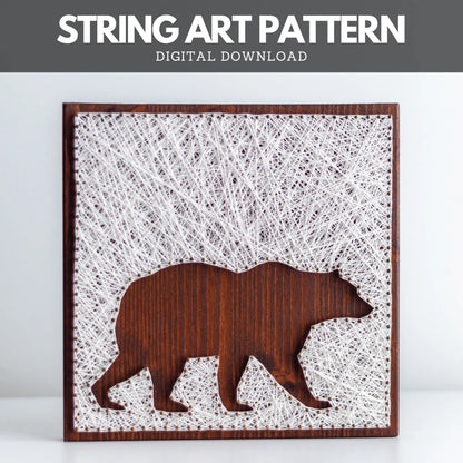 String Art Pattern - Bear Silhouette