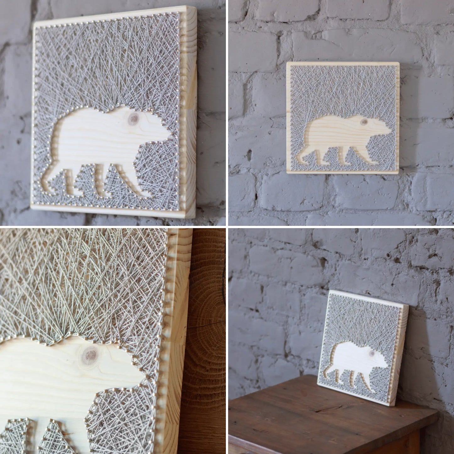 String Art Pattern - Bear Silhouette