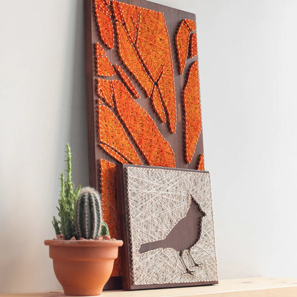 String Art Pattern - Cardinal Bird Silhouette