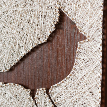 String Art Pattern - Cardinal Bird Silhouette