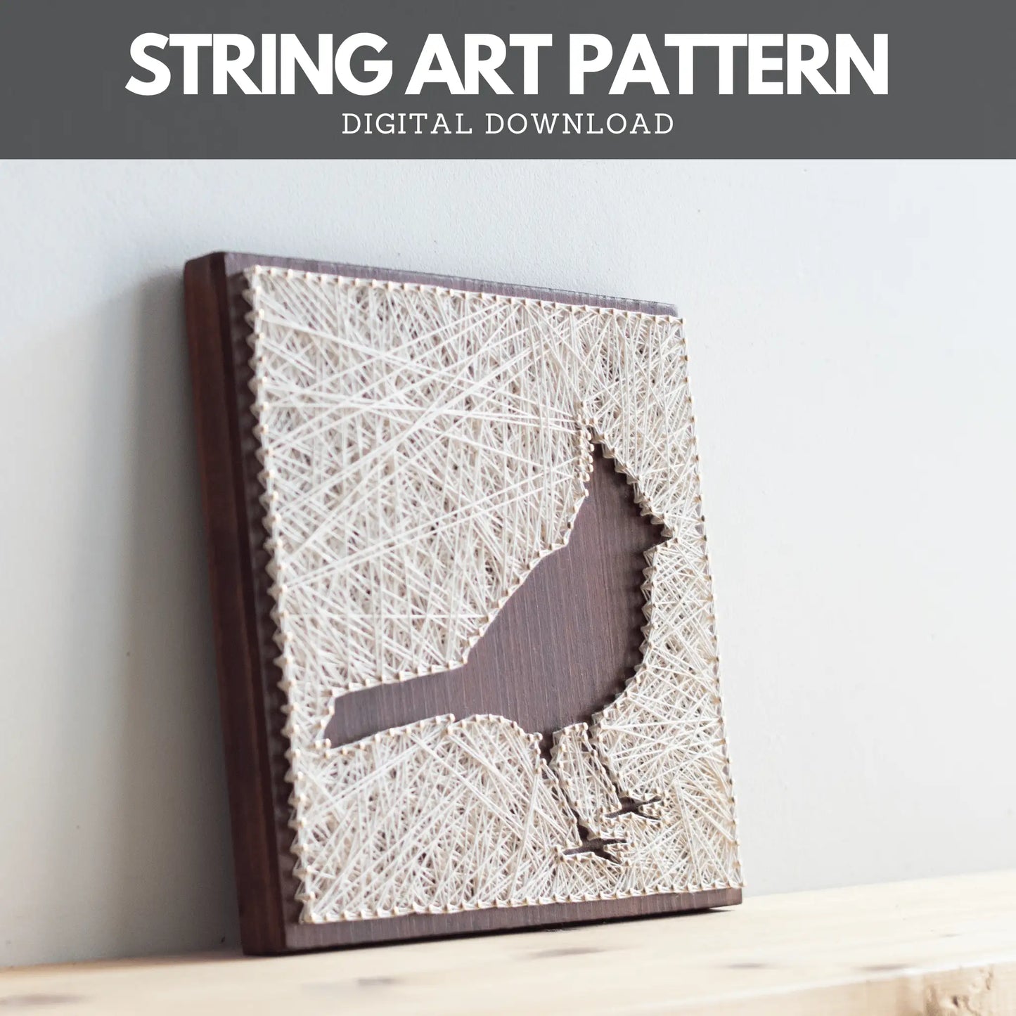 String Art Pattern - Cardinal Bird Silhouette