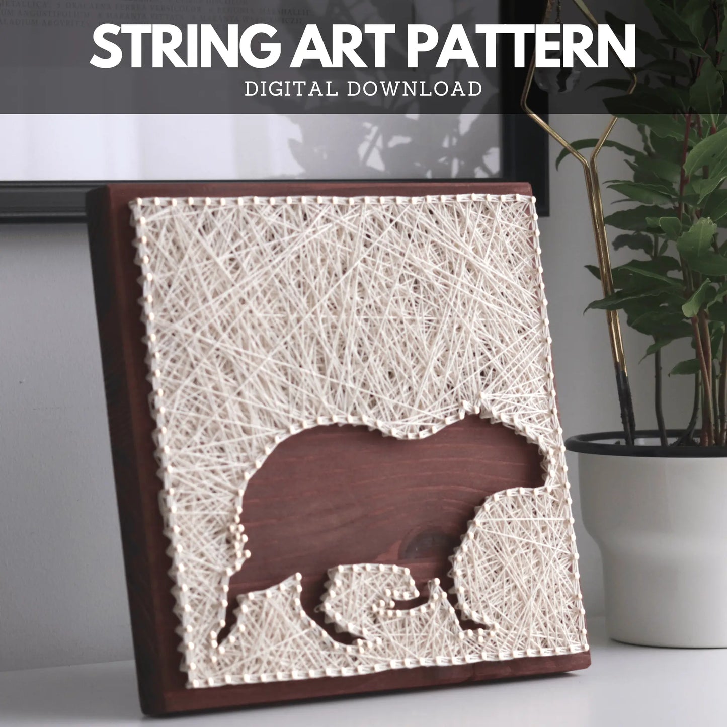 capybara string art sign made from string art pattern