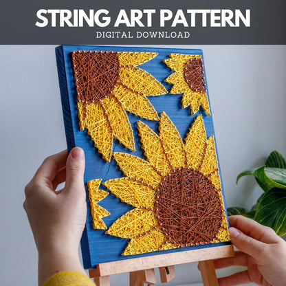 String Art Pattern - Sunflower Trio