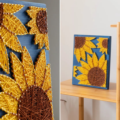 String Art Pattern - Sunflower Trio