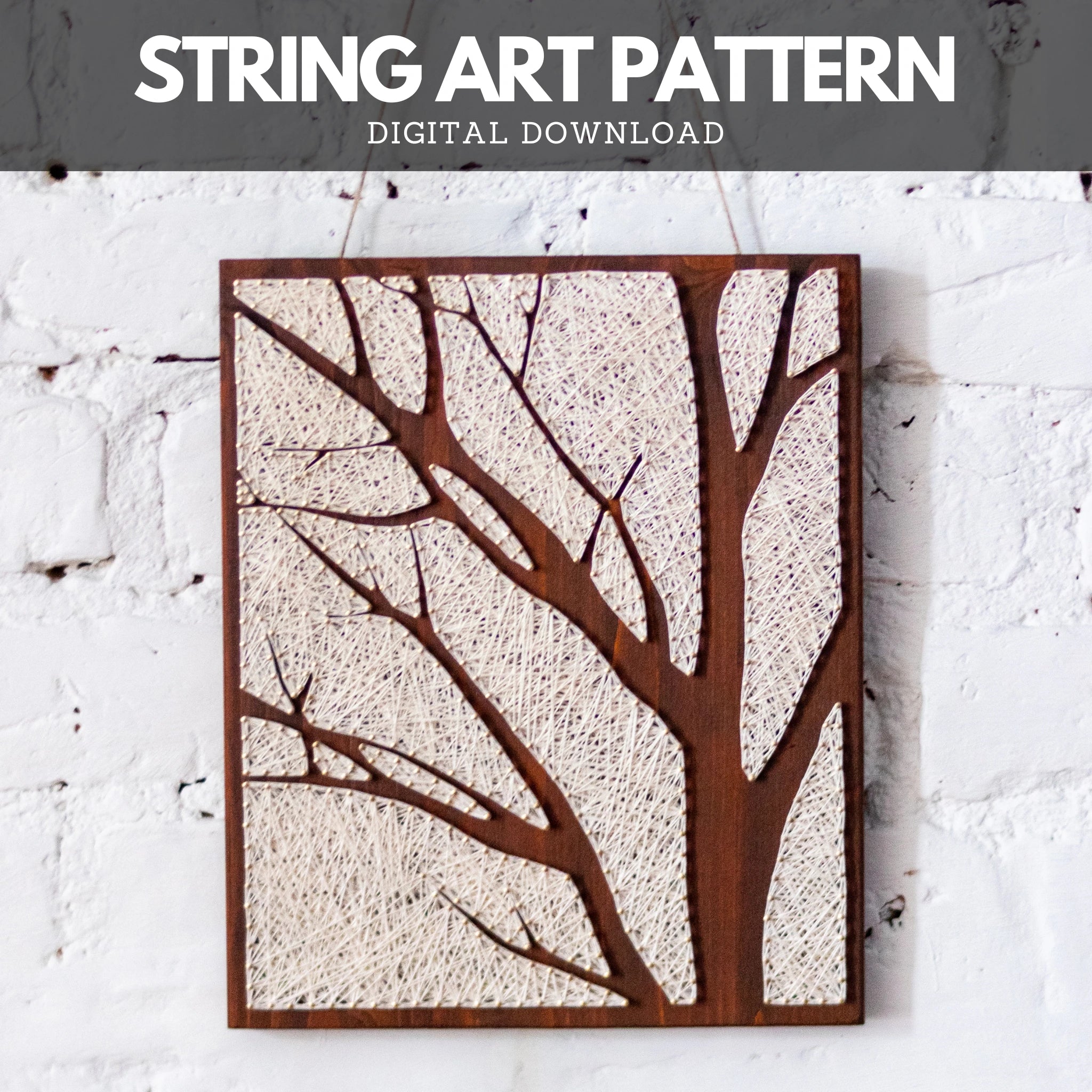 Beginner-Friendly Tree String Art Pattern for Elegant Home Decor